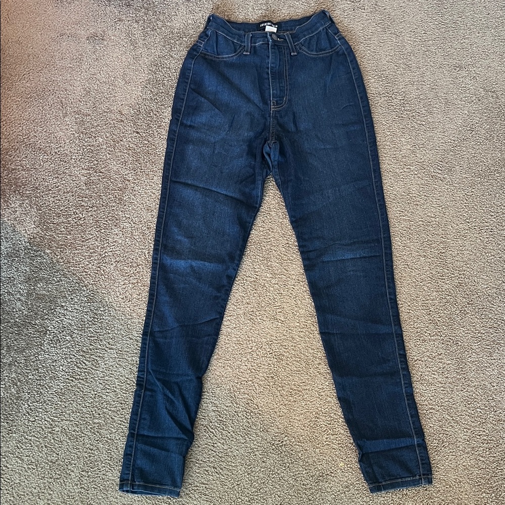 Fashion Nova Dark Blue Skinny Jeans